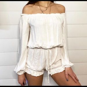 White ruffle romper